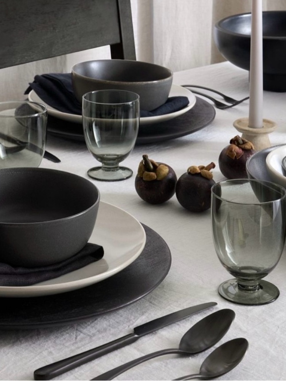 Pottery Barn Mason black stoneware cereal salad Bowl x6